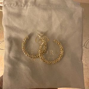 Kendra Scott Large Filigree ROSE Gold Hoops NWOT